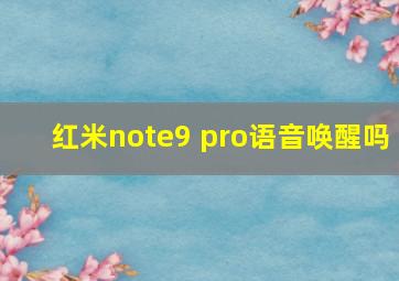 红米note9 pro语音唤醒吗